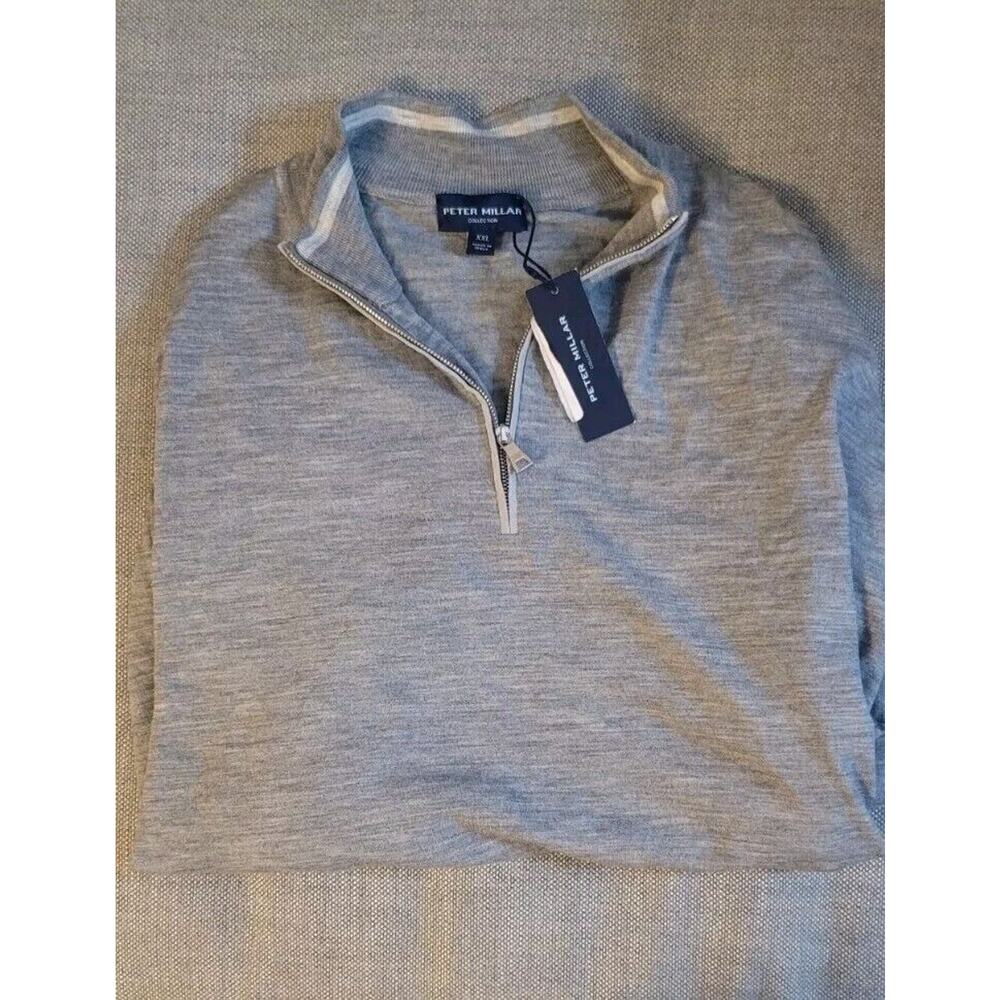 Peter Millar Crown Crafted Excursionist Flex Quarter Zip Sweater GRAY XXL $348